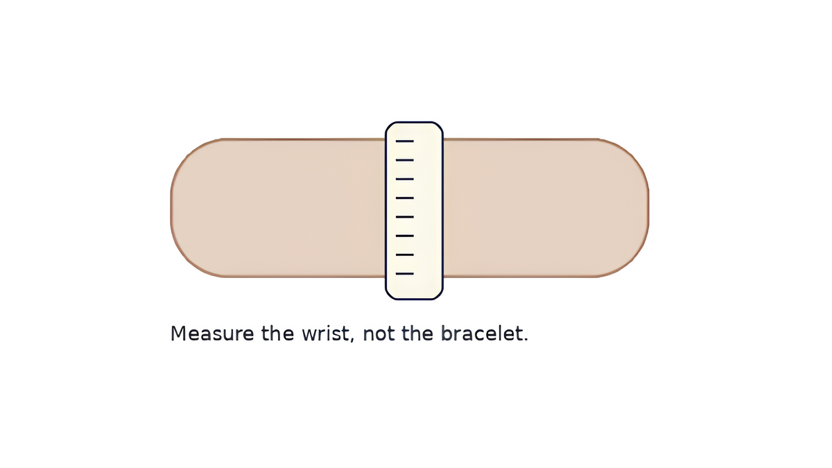 Measuring wrist circumference for bracelet sizing