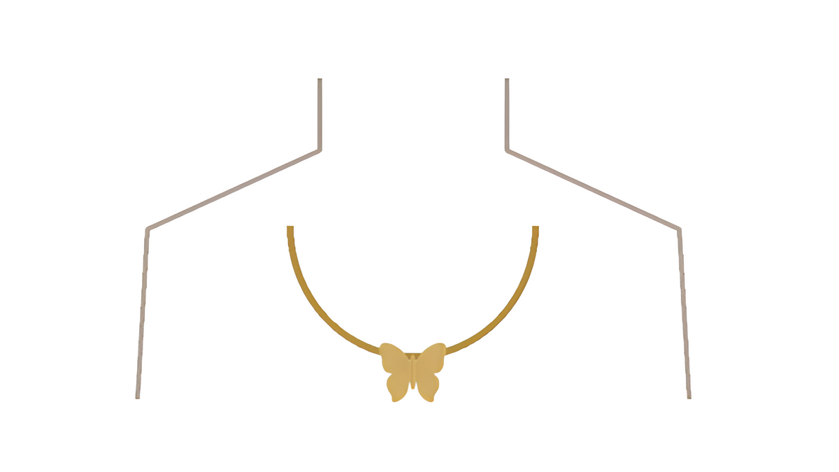 Illustration showing approximate necklace placement on the body